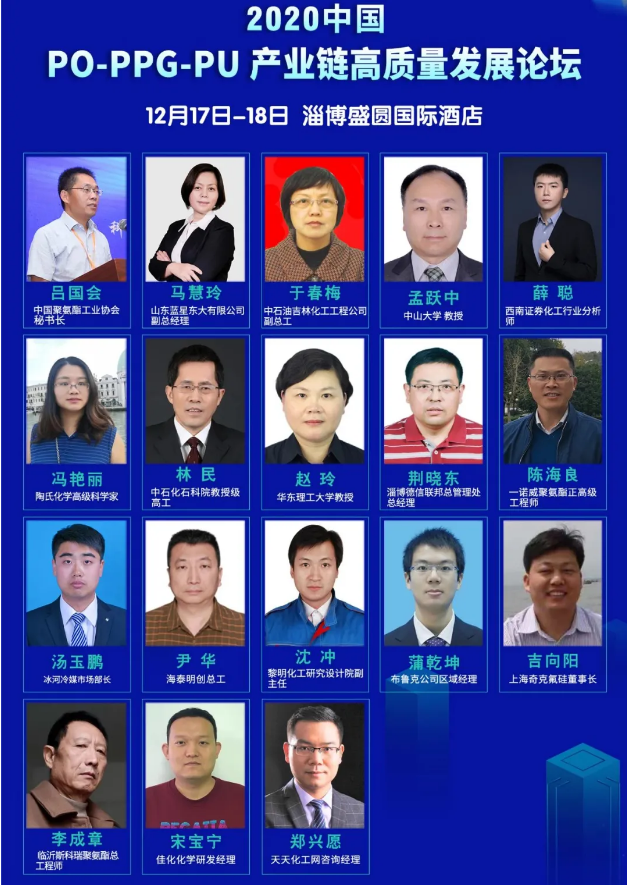 2020 中國 PO-PPG-PU 產(chǎn)業(yè)鏈高質(zhì)量發(fā)展論壇參會(huì)人員